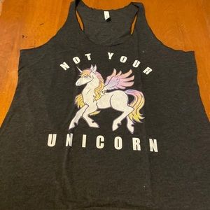Not Your Unicorn 🦄 raw edge tank
